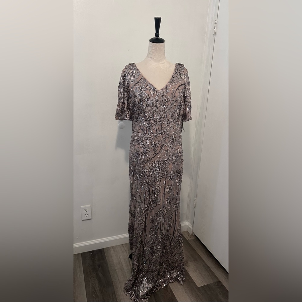 Alex Evenings V neck Sequin Dress - Picture 2 of 8